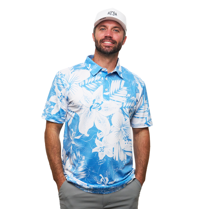 Aloha Blossom Polo | Hawaiian Golf Shirts | Kaipar Clothing