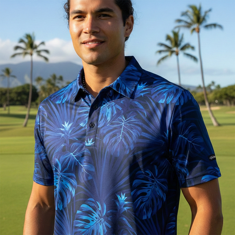 Dark Tropic Polo | Hawaiian Golf Shirts | Kaipar Clothing | Crazy