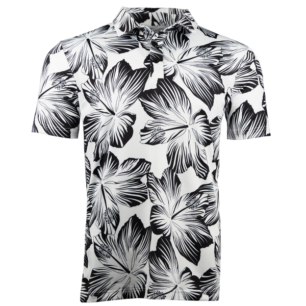 Black Hibiscus Golf Polo | Hawaiian Golf Shirts | Kaipar Clothing
