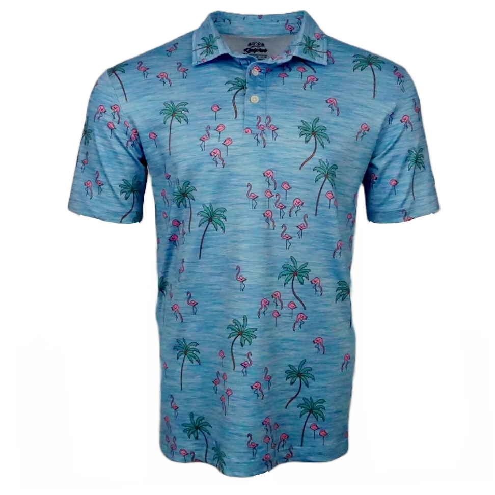 Flamingo Party | Kaipar Clothing | Hawaiian Golf Shirts | Crazy Golf Shirts