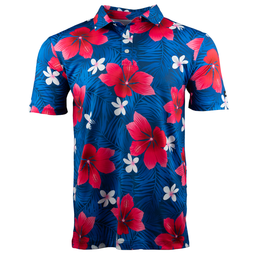 Hibiscus Tee Golf Shirt | Hawaiian Golf Shirt | Kaipar Clothing