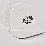 White Low Crown Laser Perforated Tri-Tech Hat