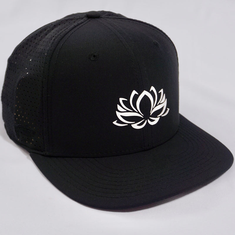Black Low Crown Laser Perforated Tri-Tech Hat